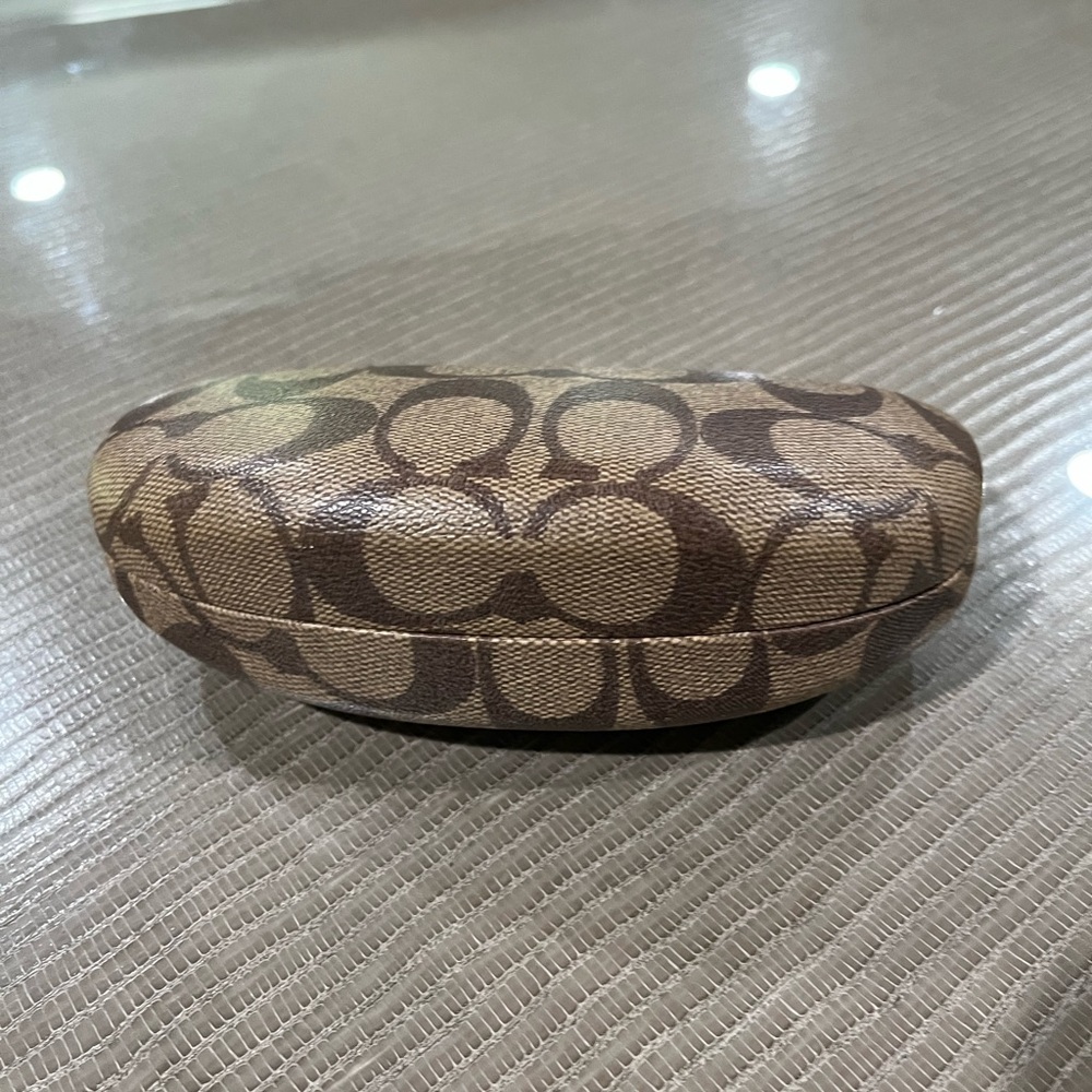 Coach Brown Patterned Eyeglass Case